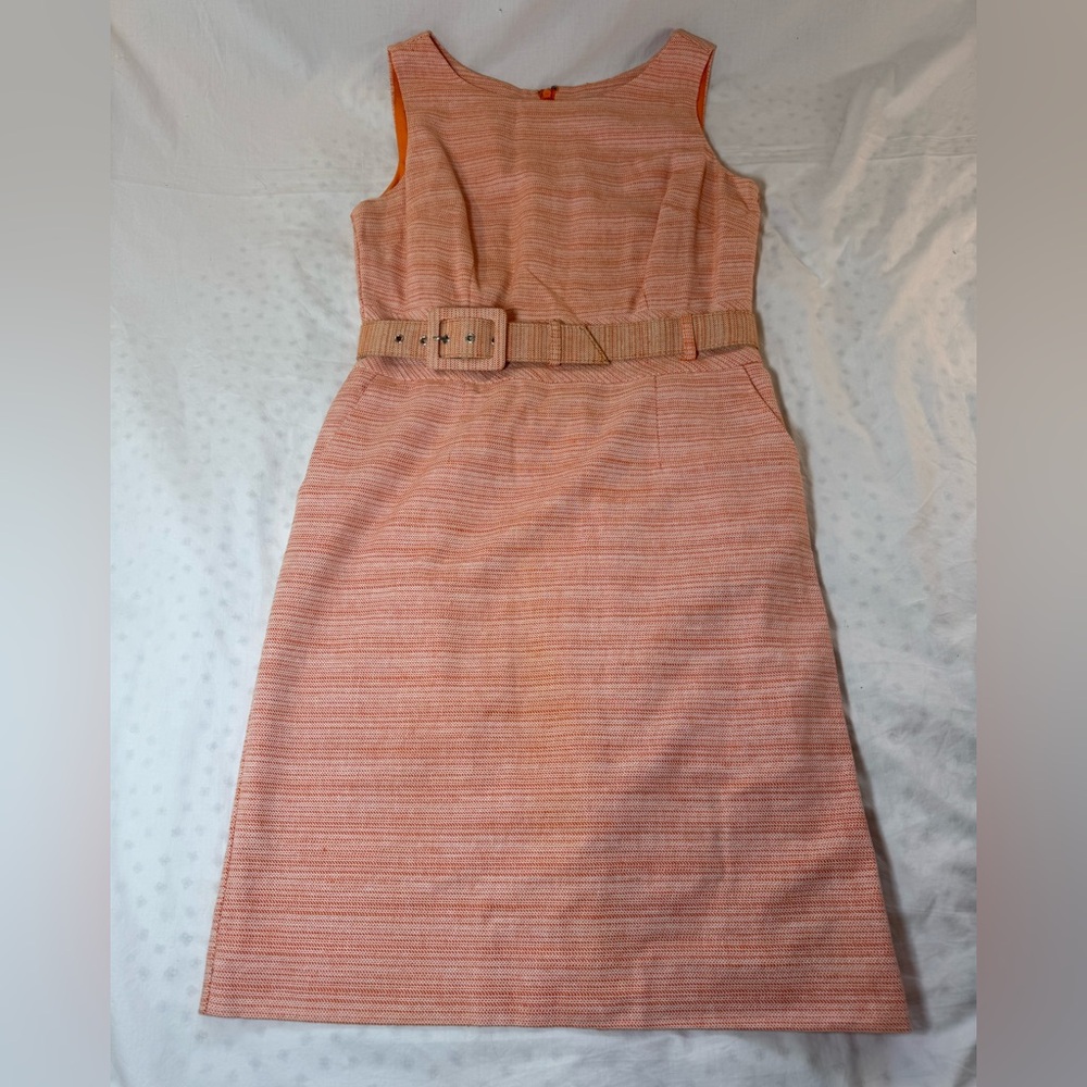 Banana Republic Peach Belted Midi Dress